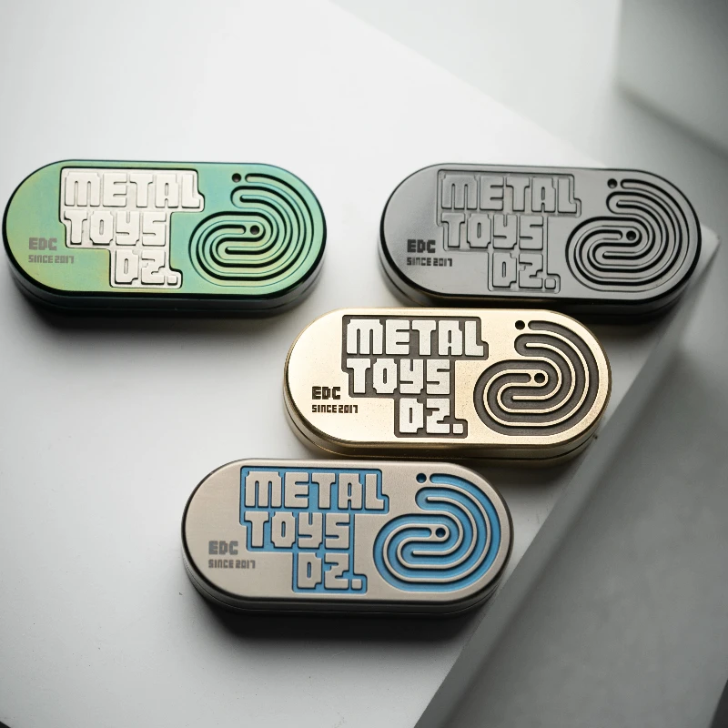 Dz EDC2025 New Greedy Snake TOPB Inlay Process A Variety of Metal Materials Mechanical Fingertip Push Card Decompression Toy