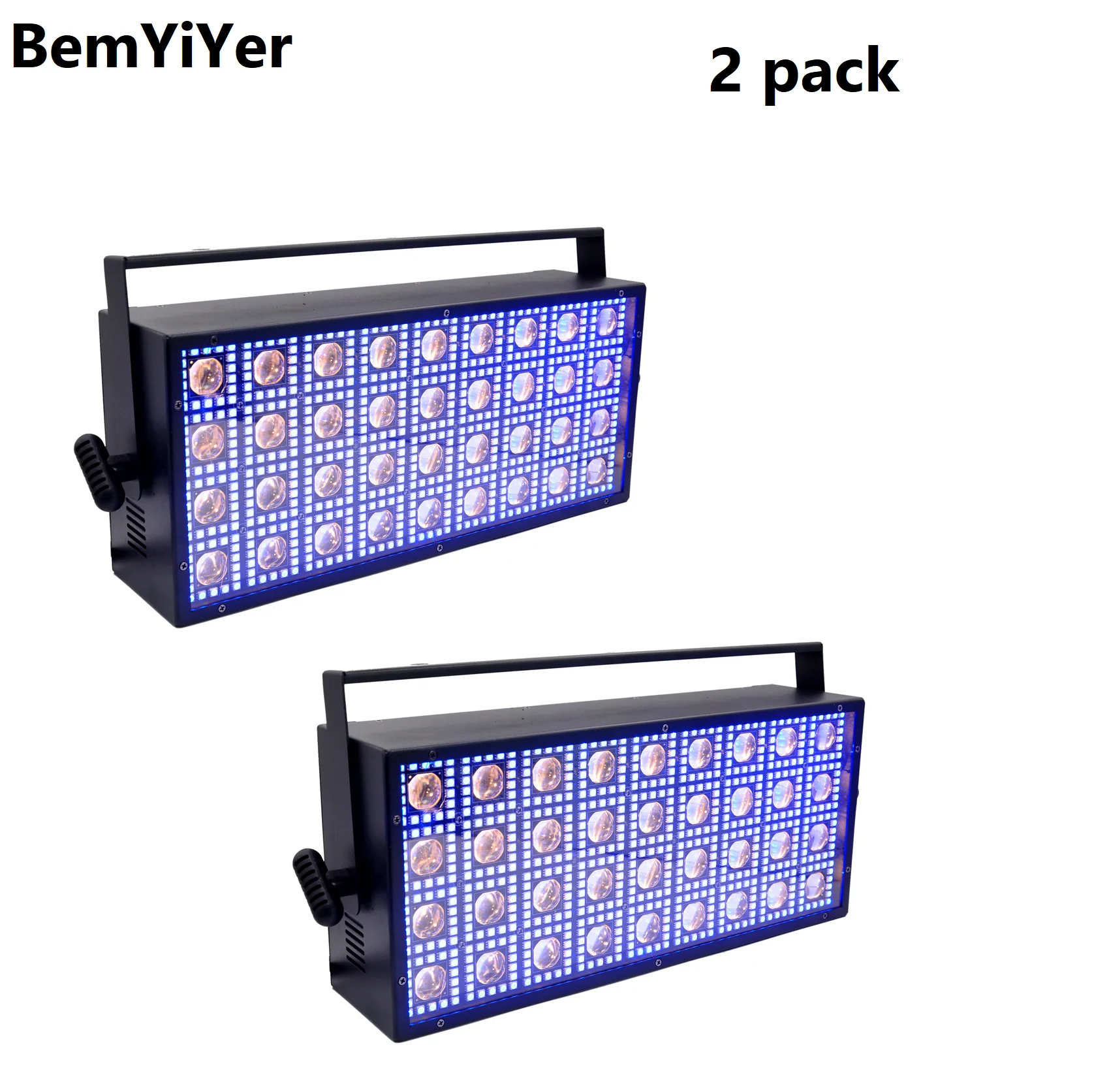 

2 упаковки, 36x3 Вт, светодиодный стробоскоп, DMX, сценический свет, RGB-фон, теплый белый вспышка, освещение