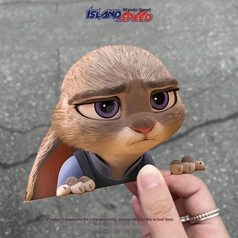 Zootopia Judy Nick Probe Car Stickers Cute Cartoon Rabbit Officer Car Window Decoration Stickers