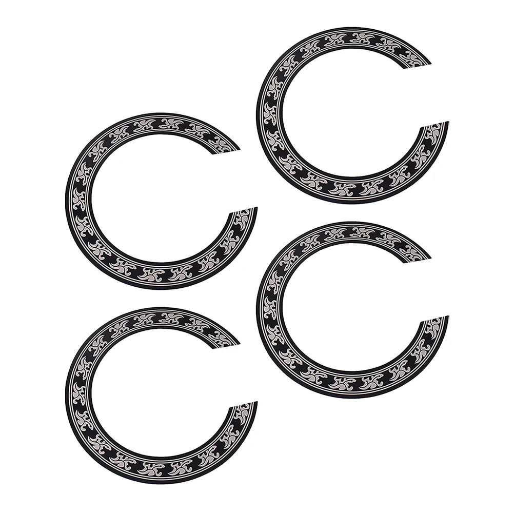 

4 Pcs Sound Hole Stickers Guitar Rosette Classical Decorate Decal Ring Decors Pvc Decals Inlay