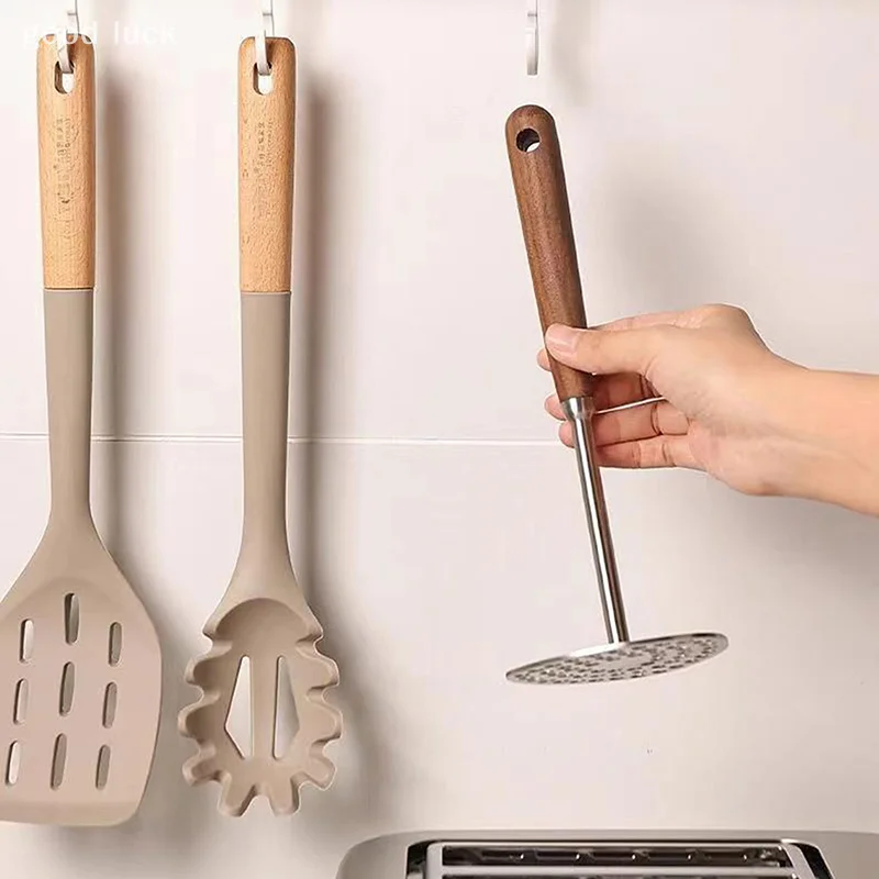 Trituradores de patatas de acero inoxidable, triturador de arroz, puré, patata dulce púrpura, rallador de calabaza, herramientas, trituradora, accesorios de cocina