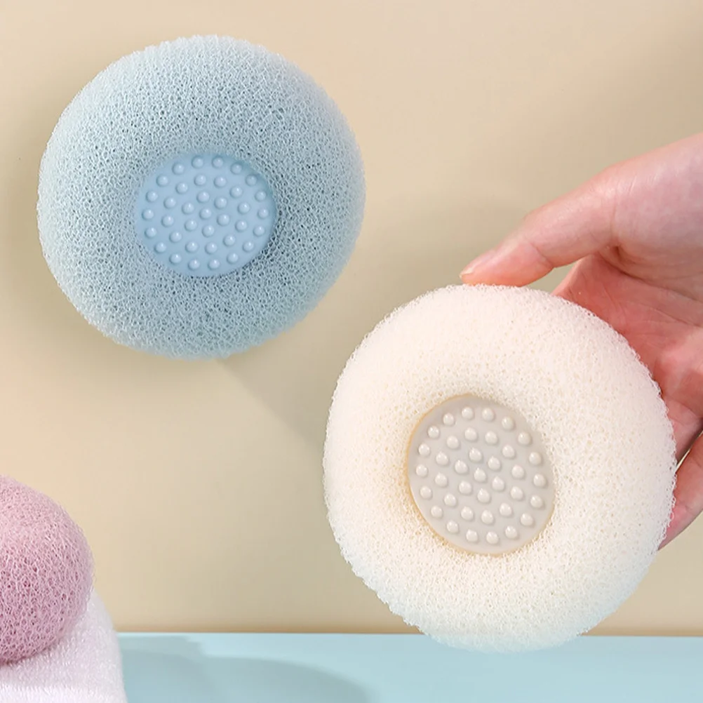

3Pcs Exfoliating Body Scrubber Loofah Bath Ball Set for Shower Deep Clean Massage Skin Reusable Lightweight Suction Cup Storage