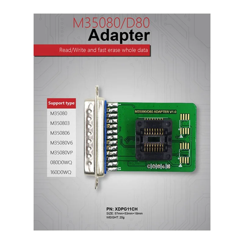 Neu-Für Xhorse VVDI Prog M35080/D80 Adapter V1.0
