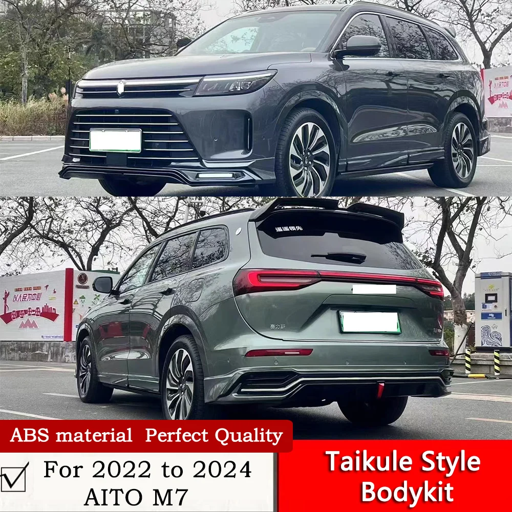 Taikule Style Bodykit For 2022 to 2024 AITO M7 Modification Spray Colored Paint M7 Front Lip LED DRL Rear Diffuser Roof Spoiler