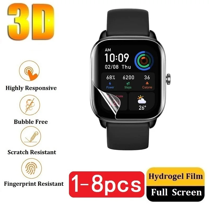 Protector Film for Amazfit GTS 4 2 Mini 3 2e Bip U Pro Screen Protector for Amazfit GTR 4 3 Pro 2 GTR Mini Film Foil Not Glass