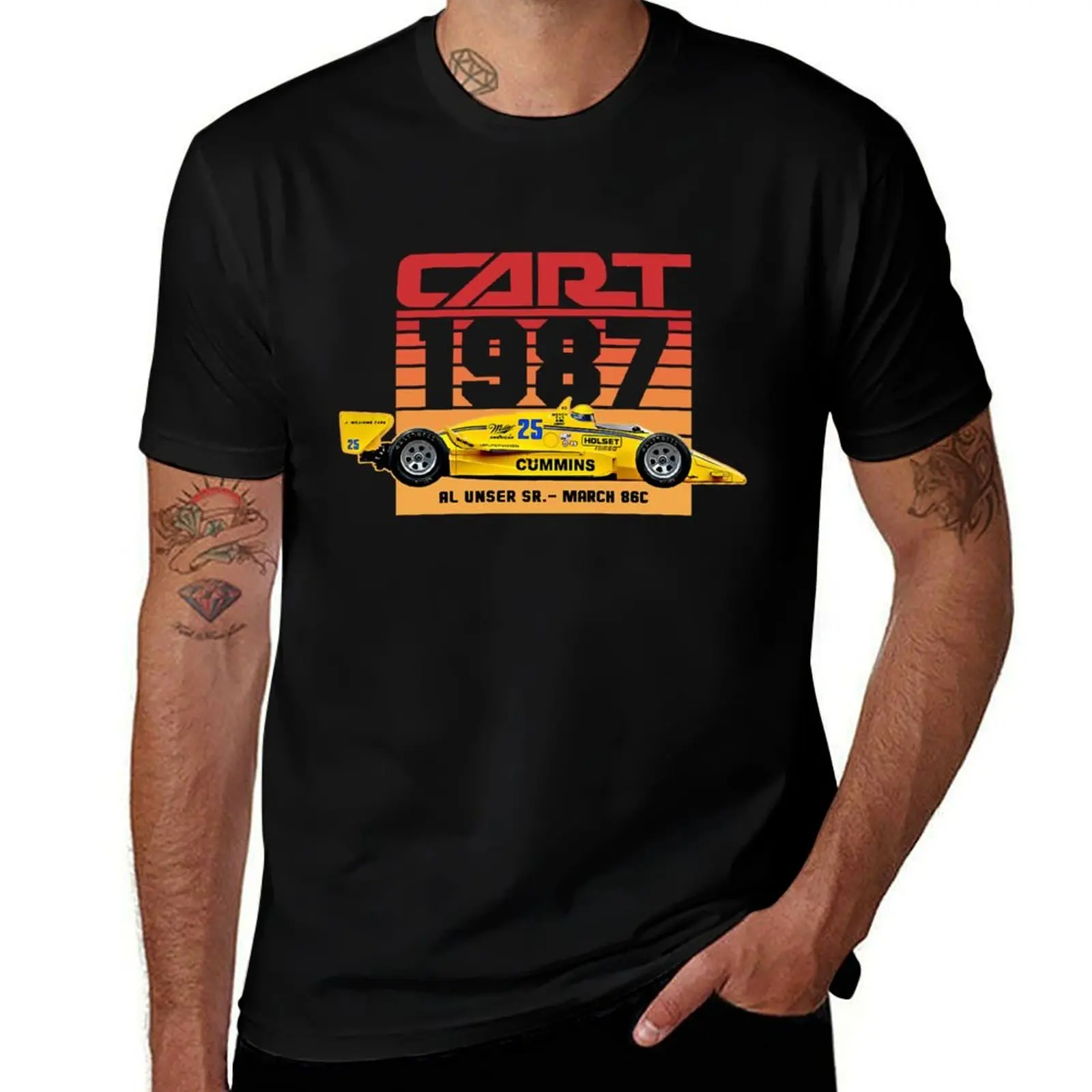 Al Unser 1987 Cart Indy 80s retro style T-Shirt Classic Print Short Sleeve Shirt T-Shirt