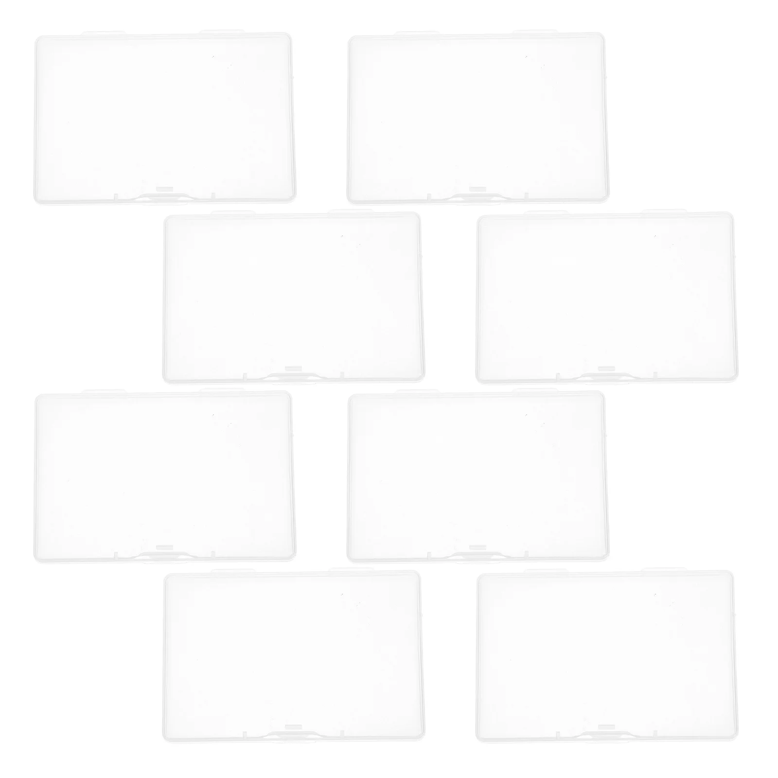 Portatarjetas transparente de 8 Uds., caja de almacenamiento de tarjetas de visita de plástico, organizador portátil para naipes, tarjetas de crédito pequeñas