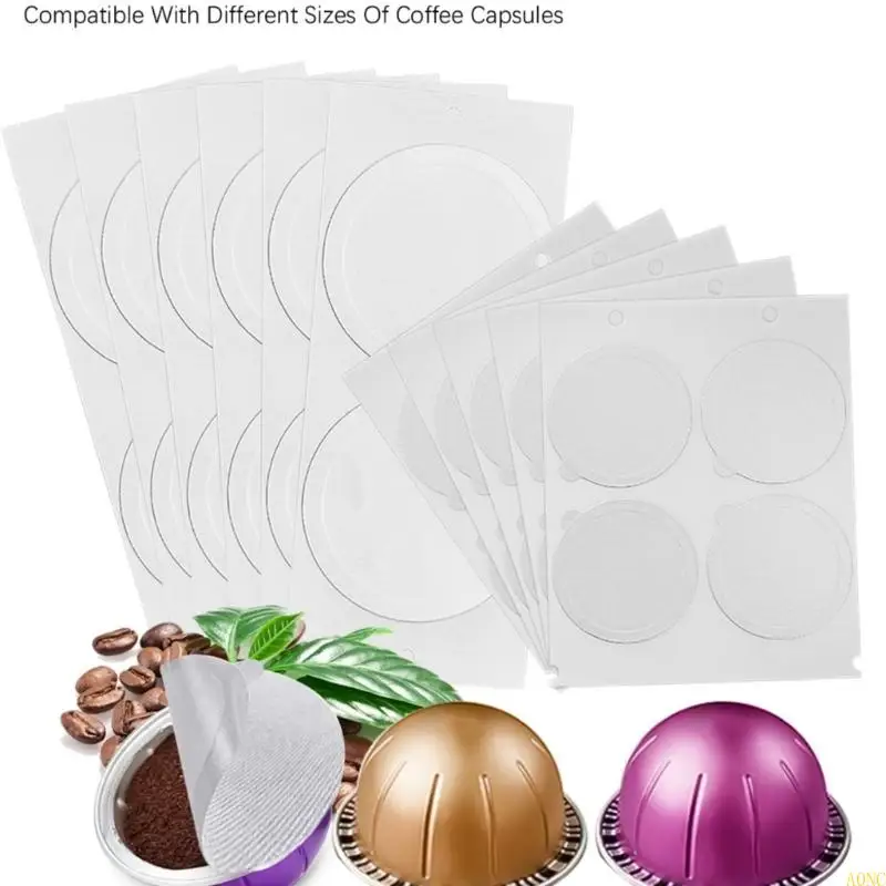 A0NC 100 Pack 59 mm Aluminiumschafeln Deckt Cover Coffee Pods Foil Deckel Kaffeesiegel