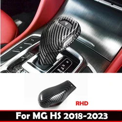 RHD For MG HS 2018-2023 ABS Carbon Fibre gear shift knob Button Frame Head Handle Knob Cover Handball Trim Interior Accessories
