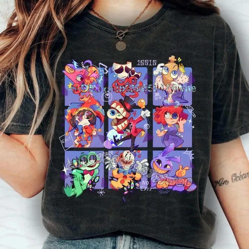 2026 Damen THE AMAZING DIGITAL CIRCUS Pomni Print Kurzarm Cartoon Plus Size Baumwolle Kinder Jungen Mädchen Eltern-Kind T-Shirt – Detail 16