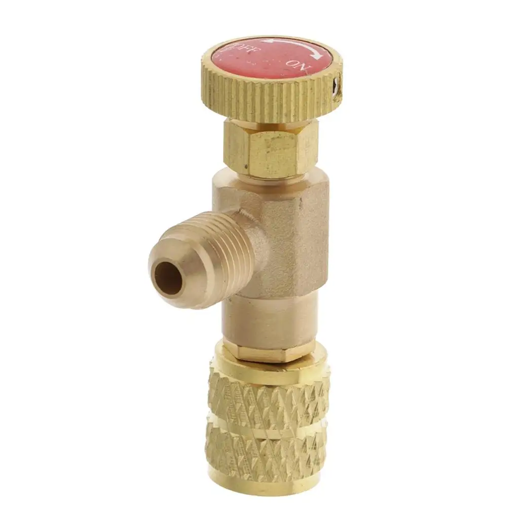 Brass Refrigerant Ball Valve 516 Female Connector Safety Watering Controller for Automotive AC R410 Tube