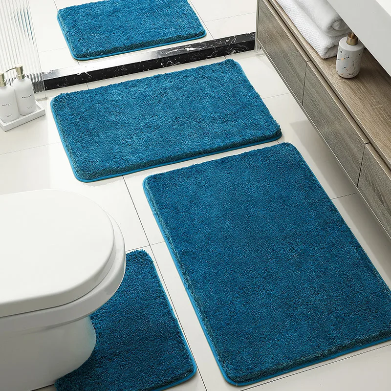 

Household U-shaped toilet floor mat 4-piece indoor door mat set bathroom absorbent carpet anti slip mat machine washfloor mat4PC