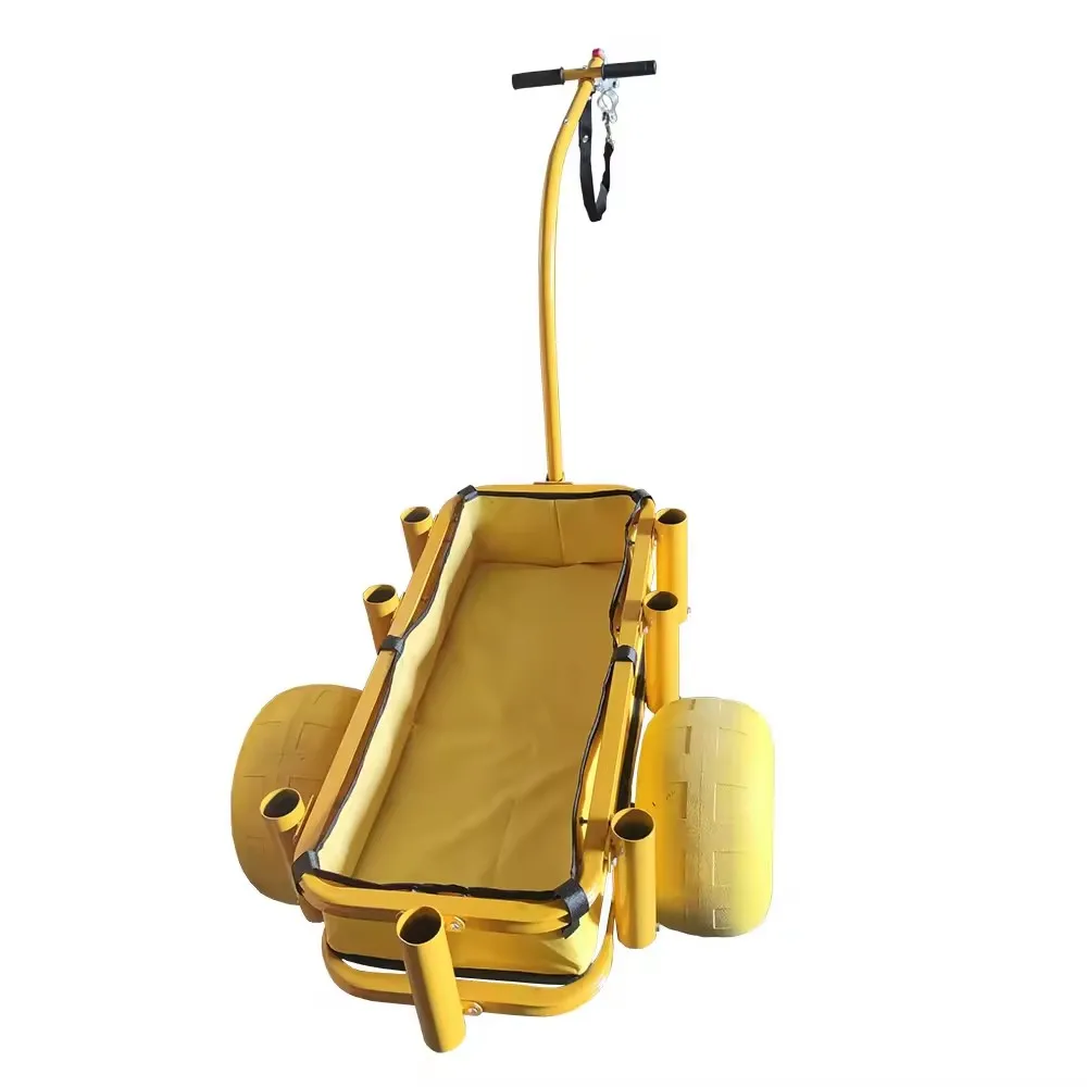 Outdoor Aluminium Trolley Beach Fishing Cart with Big Rugged Wheels for Sand Outdoor Rolling Wheel Wagon view 2