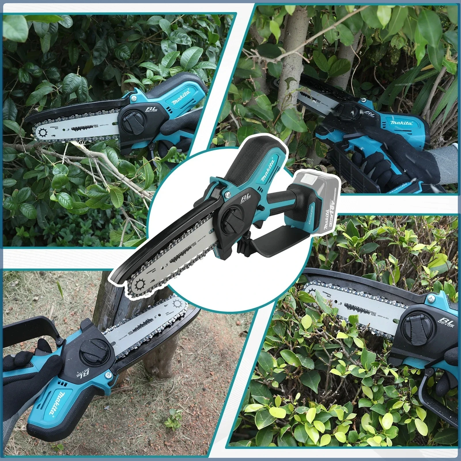 Цепная пила Makita, 8-дюймовая электрическая пила, ручная портативная бензопила для лесозаготовок по дереву, садовая обрезка, электроинструмент по дереву