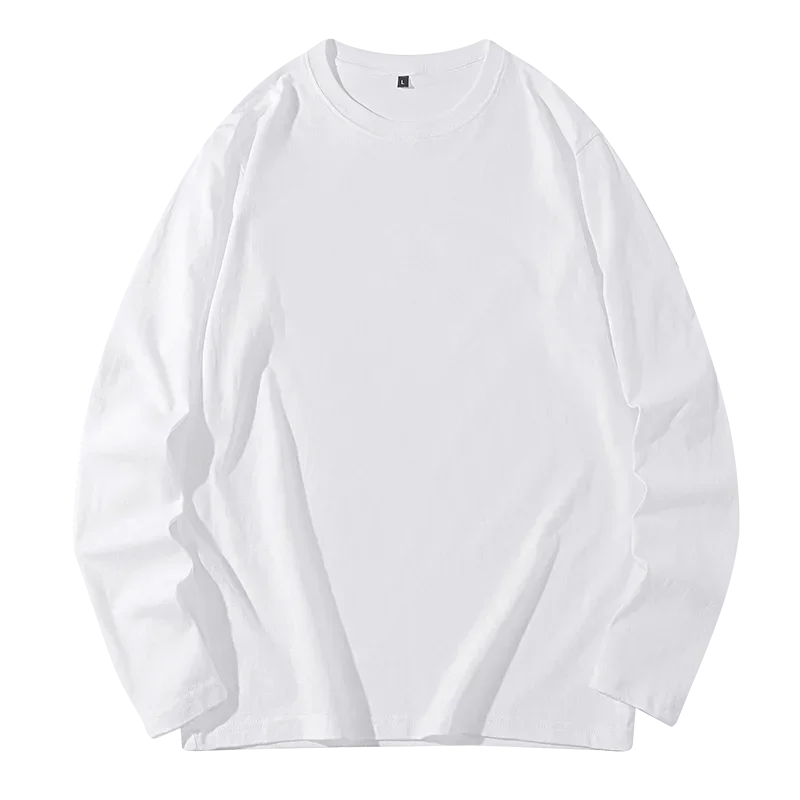 Men\'s Spring and Autumn New Long Sleeve T-shirt Simple and Fashionable Versatile Round Neck Underlay Cotton Tops