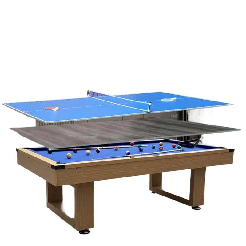 

Black Eight Pool Table Multifunctional 3-in-1 Pool Table Tennis Conference Table
