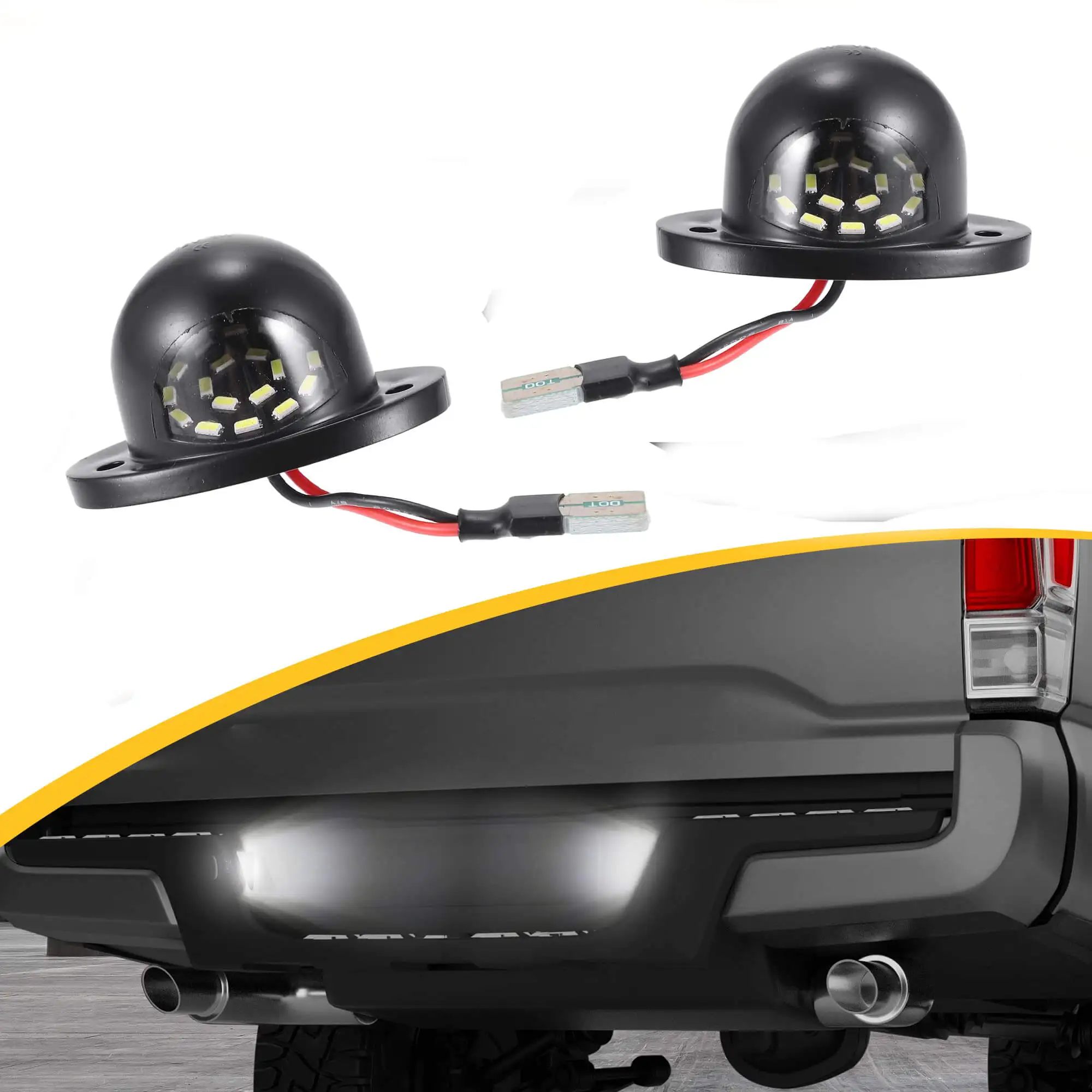 

2 шт. светодиодных ламп для подсветки номерного знака Dodge RAM 1500 2500 3500 1994-2001, без ошибок, Plug and Play, 6000K белый свет