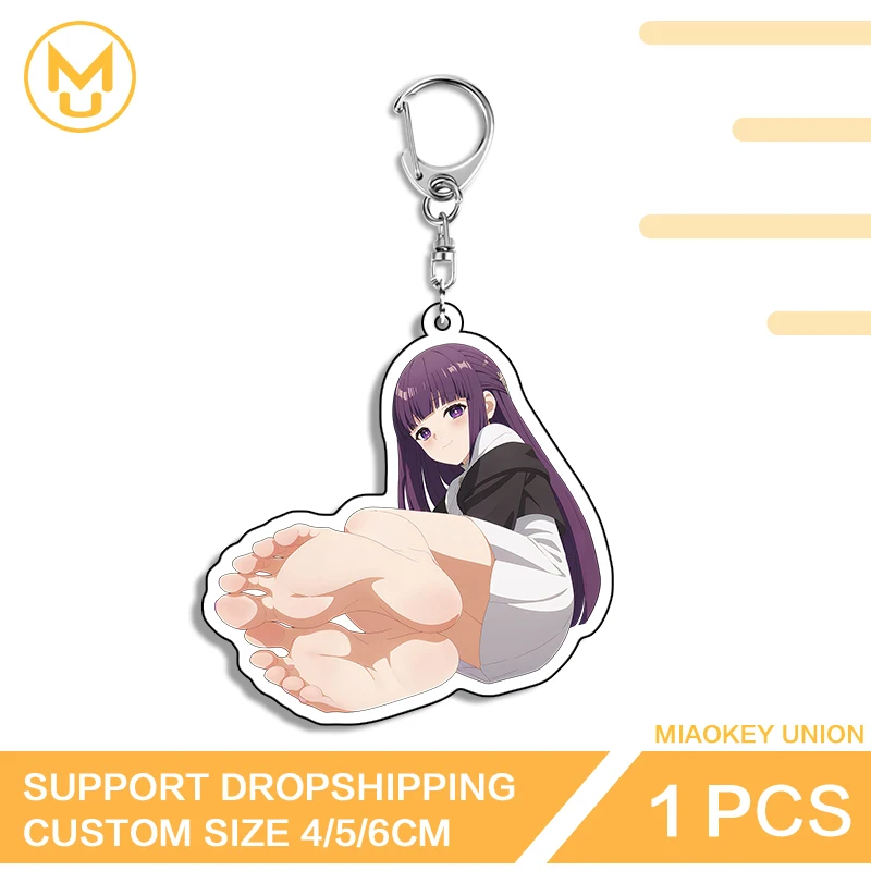 Fern Alluring Girl Lying Posture Artistic Double Sided Acrylic Keyring Innovative For Backpack Clothes Hat Jewelry Gifts