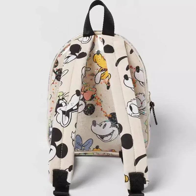 Disney 100th Anniversary Sequin Cartoon Mickey And Friends Transparent Backpack Children Double Shoulder kindergarten Schoolbag