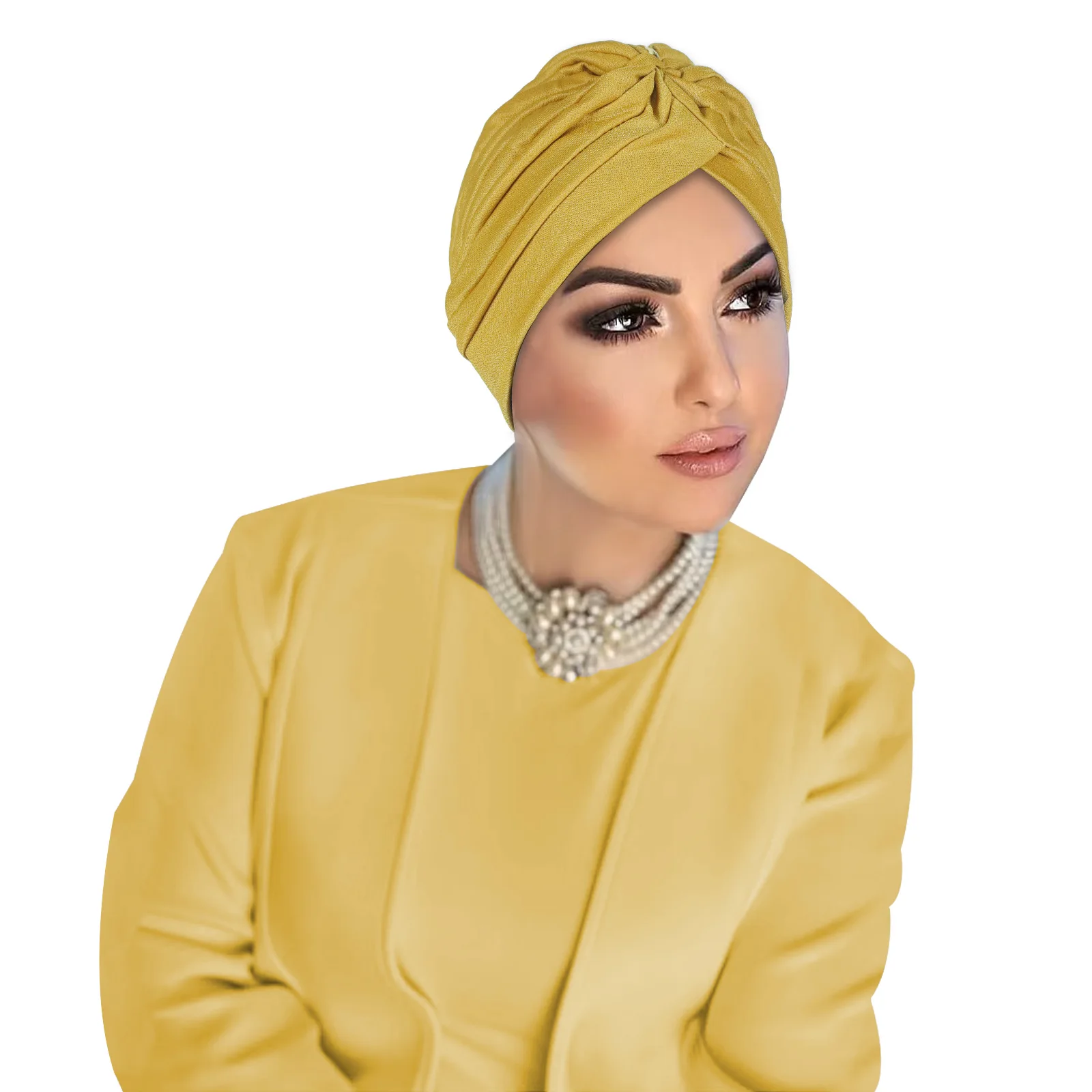 

New Indian Solid Color Linen Elastic Headscarf Arab Hat Women Chemo Cap Twist Knot Turban Muslim Hijab Beanies Bonnet Hair Loss