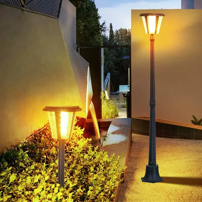 Solar Street Light Control Garden Decorative Lamp Lawn Light Waterproof Outdoor Light Ground Plug Light Villa Home Street Lamp