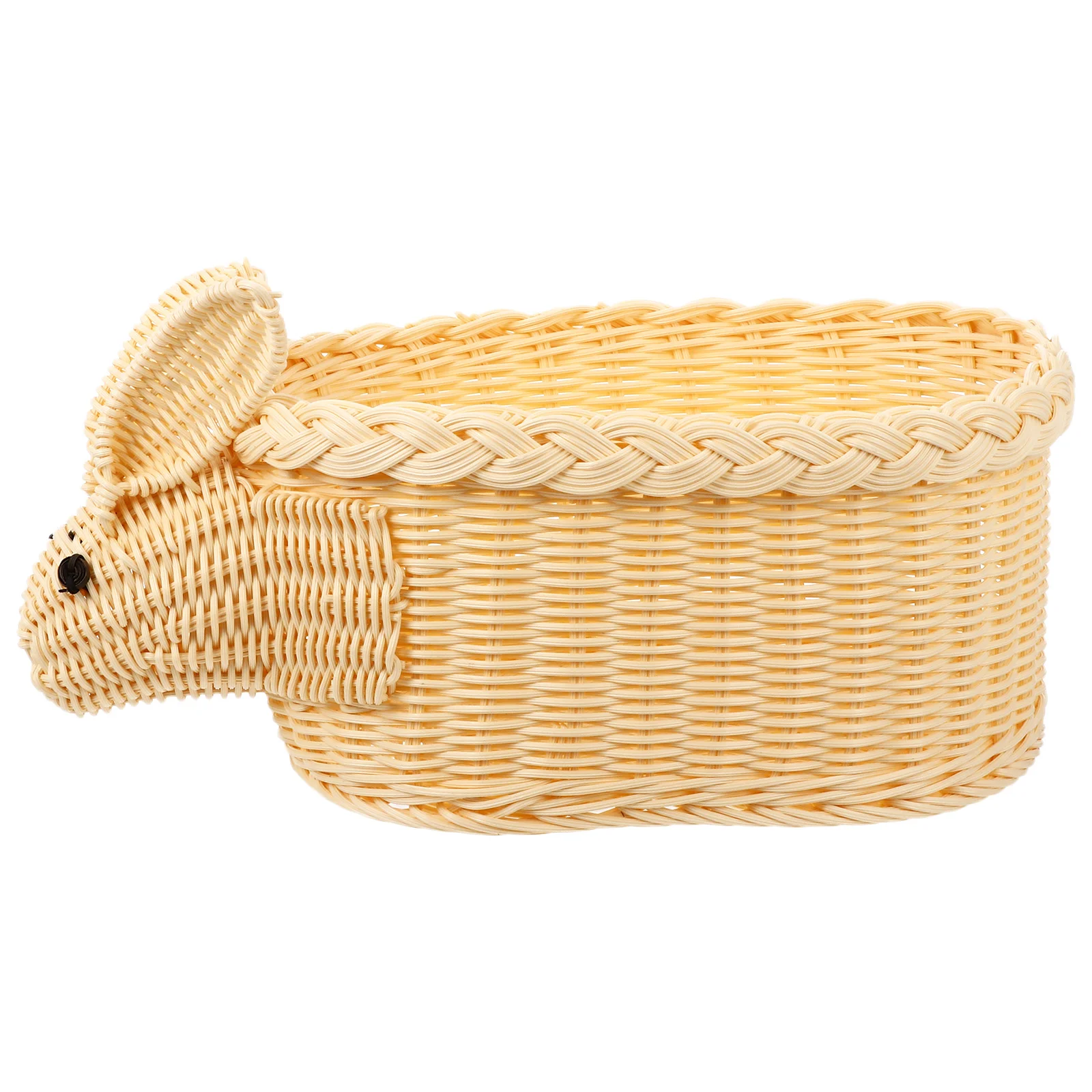 

Animal Modeling Easter Basket Woven Rattan Storage Container for Candies Cookies Small Gifts Party Favors Fruit Snack Holder