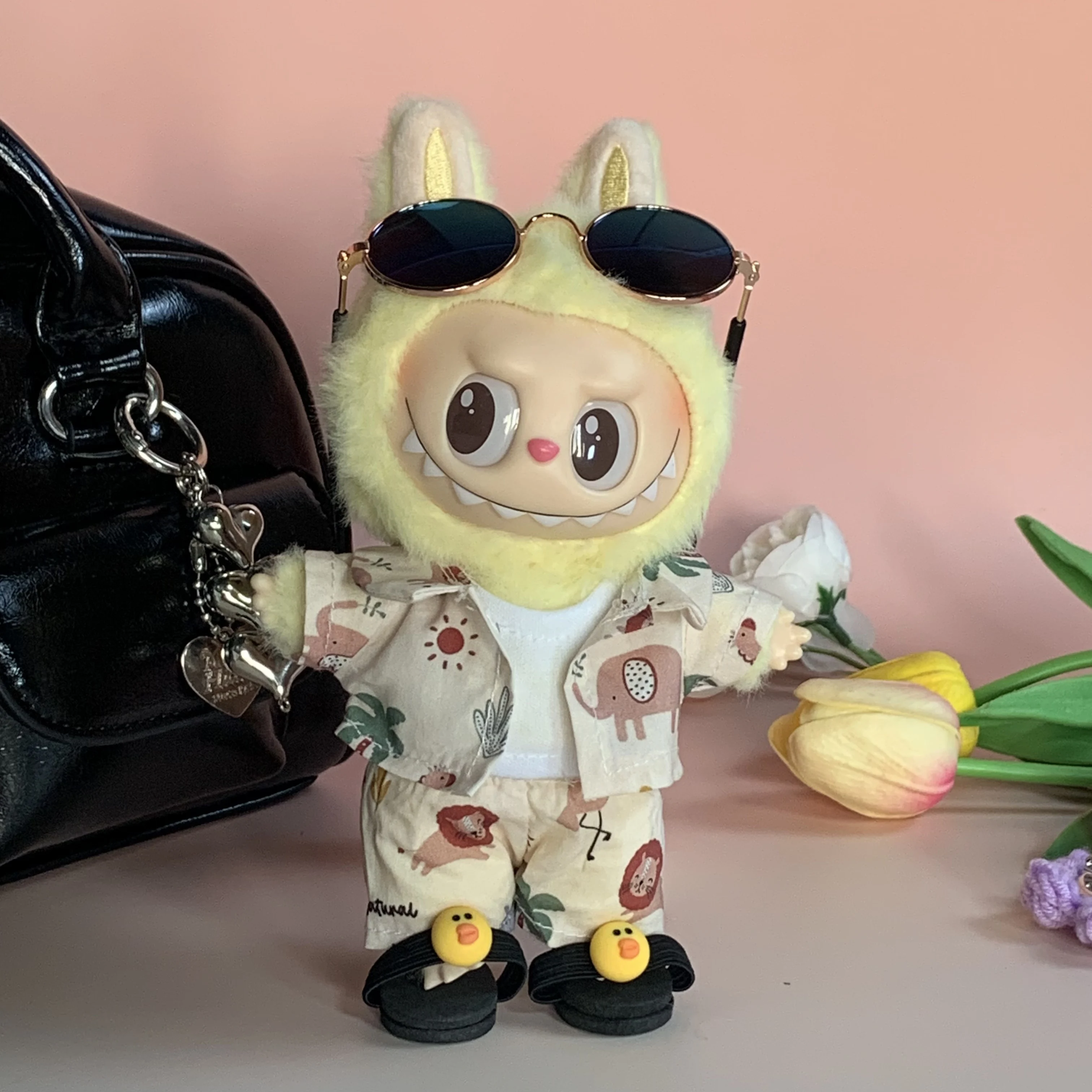 Одежда для кукол Labubu, пляжный комбинезон в курортном стиле, Labubu Idol V1 V2, аксессуары для одежды для кукол, 15/17 см, плюшевая кукла, универсальная