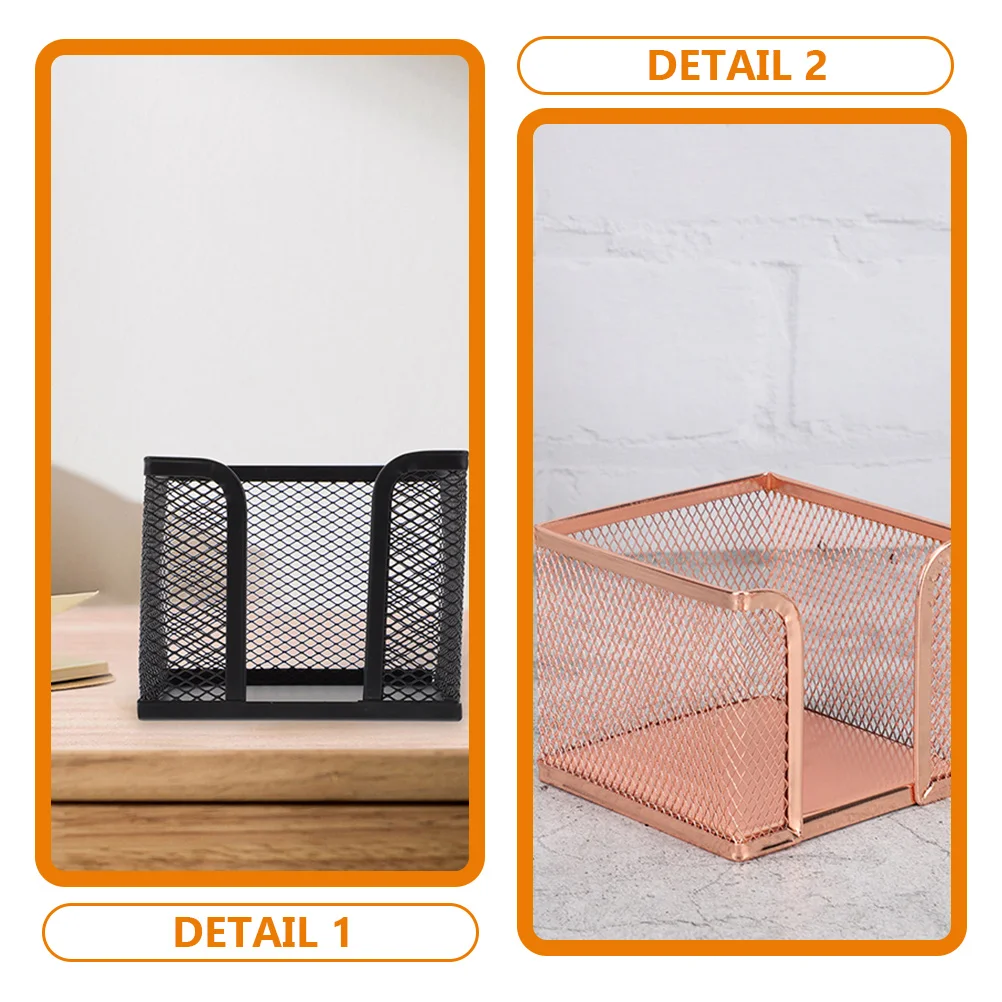 Binder Clip Holder Note Box Desktop Memo Pad Dispenser Table Organiser Square Container