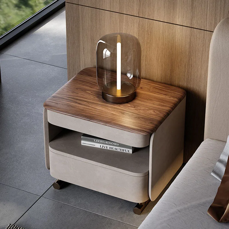 Decor Bedroom Bedside Table Coffee Cabinets Drawers Wood Comfortable Nightstand Corner Space Saving Muebles Trendy Furniture