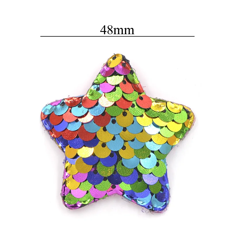16Pcs 48mm Glitter Paillette Padded Appliques Star Patches for Clothes crafts Sewing Supplies DIY Headwear Decor Accessories