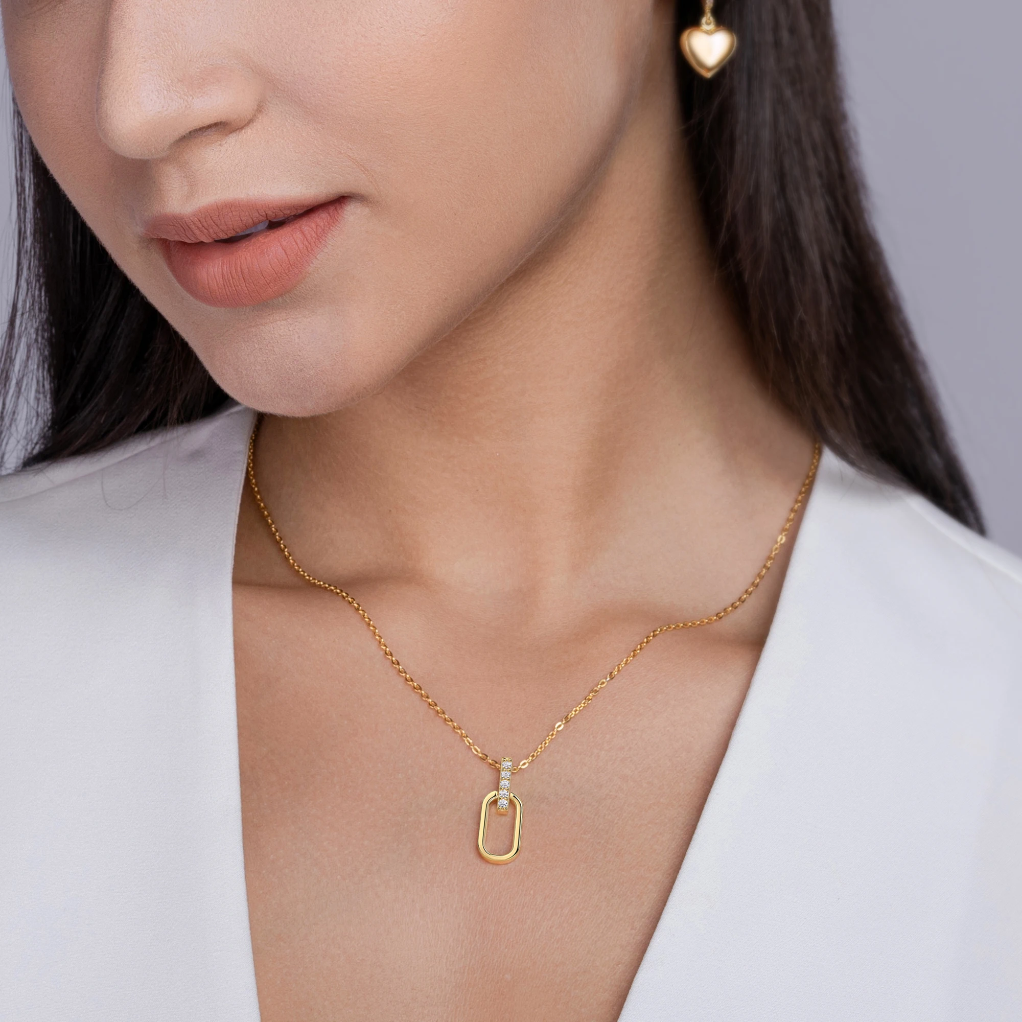 Naszyjnik damski Kfvanfi Moissanite S925 ze srebra próby 925 platerowany 18-karatowym złotem, wisiorek na imprezę, łańcuszek obojczykowy, luksusowa biżuteria.