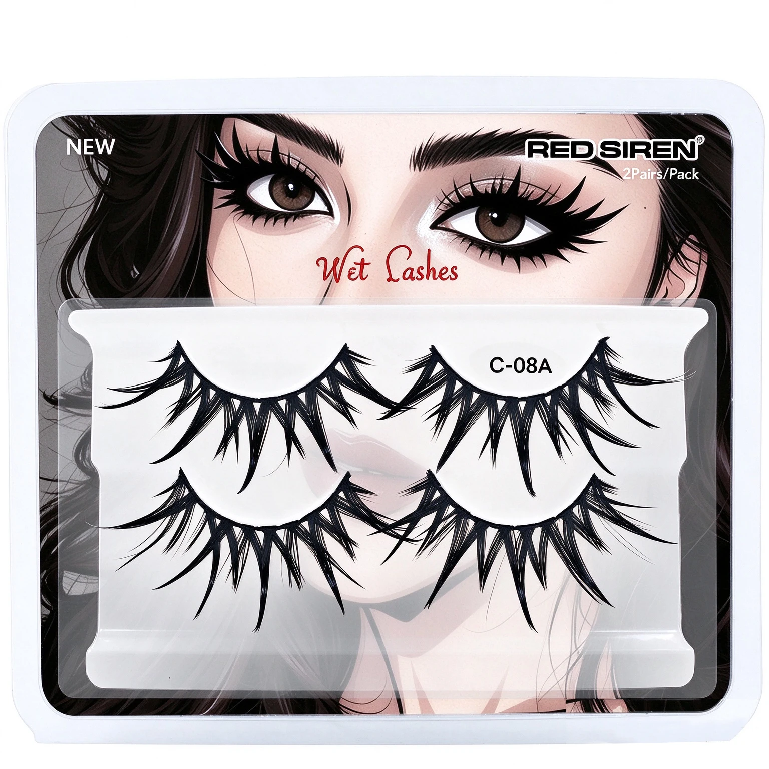 Cosplay Falsche Wimpern 2 Paare/paket Nass Streifen Wimpern Mit Spikes Neue Frau Make-Up Manga Wimpern – Detail 8