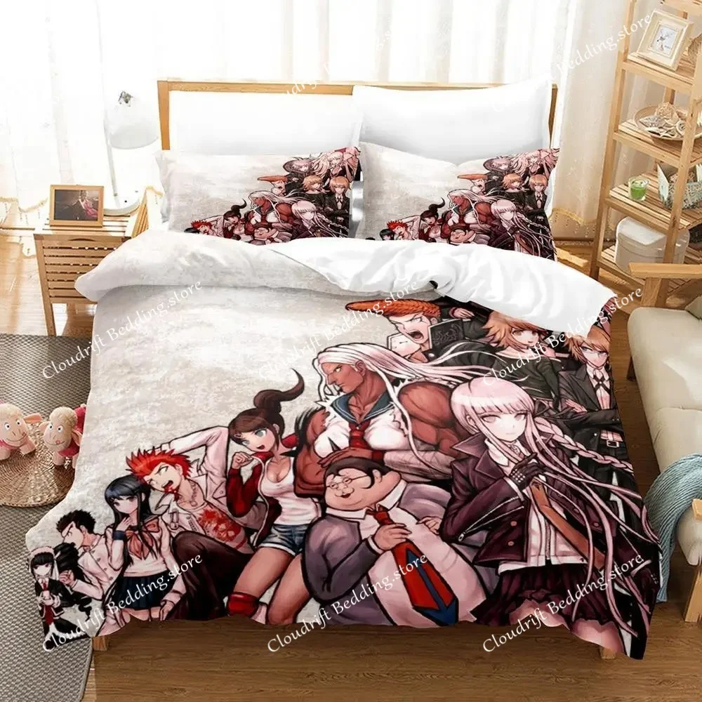 Fashion Anime Danganronpa Bedding Set Duvet Cover Comforter Bed Set Quilt Cover Pillowcase King Queen Twin Size Boys Girls Adult