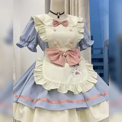 Japanese Cute Lolita Soft Girl Maid Outfit Cos Suit Bow Dog Short Maid Lolita Sweet Suit  Goth Lolita Lolita Skirt for Girl