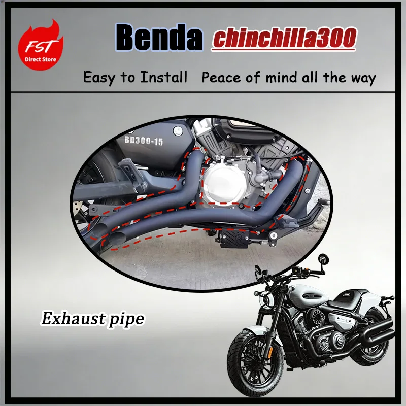 

For Dual Exhaust Removable Baffle for Benda chinchilla 300 BD300 Custom Retro Cruiser Motorcycle Accessories Dual slanted