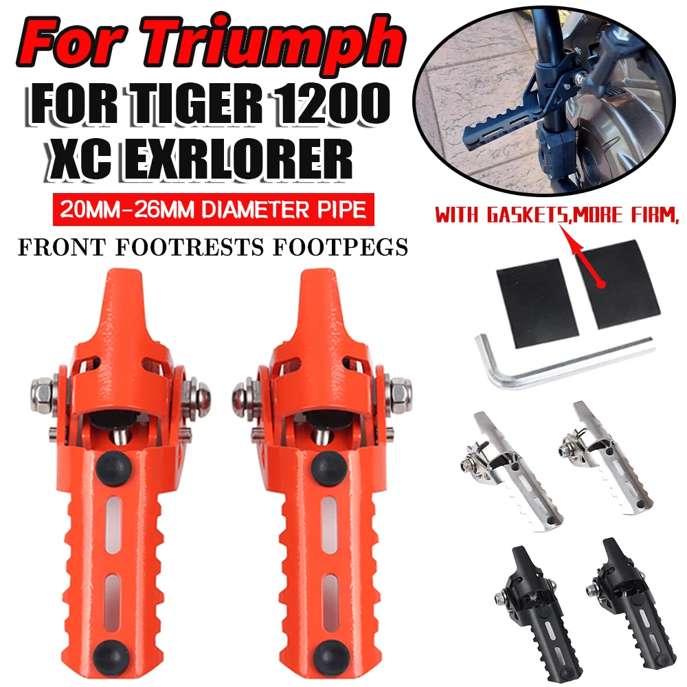 For Triumph Tiger 1200 1200XC Explorer 2022 Motorcycle Accessories Highway Foot Pegs Folding Footrests Clamps Diameter 20-26mm