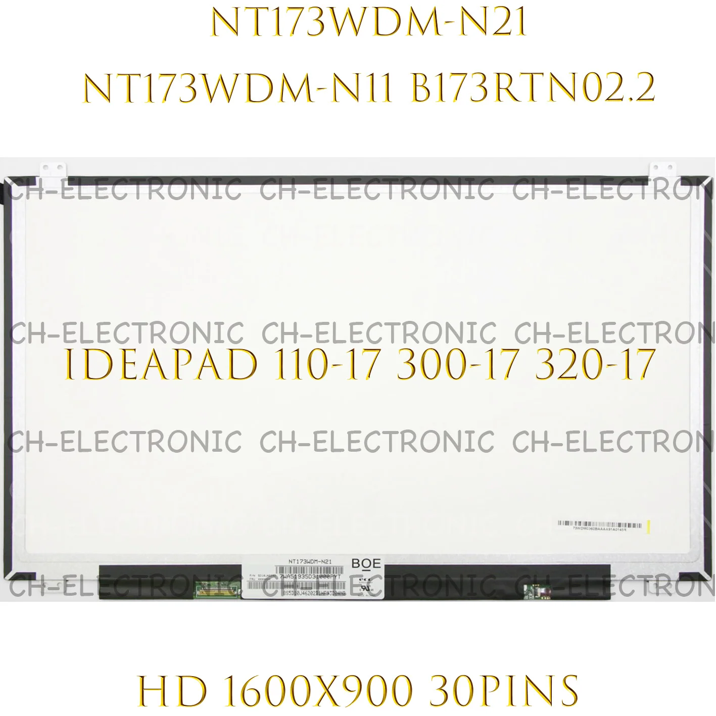 N173FGA-E44 fit B173RTN02.0 NT173WDM-N21 B173RTN02.2 NT173WDM-N11 N173FGA-E34 NT173WDM-N21 1600X900 17.3 inch Slim 30PINS EDP