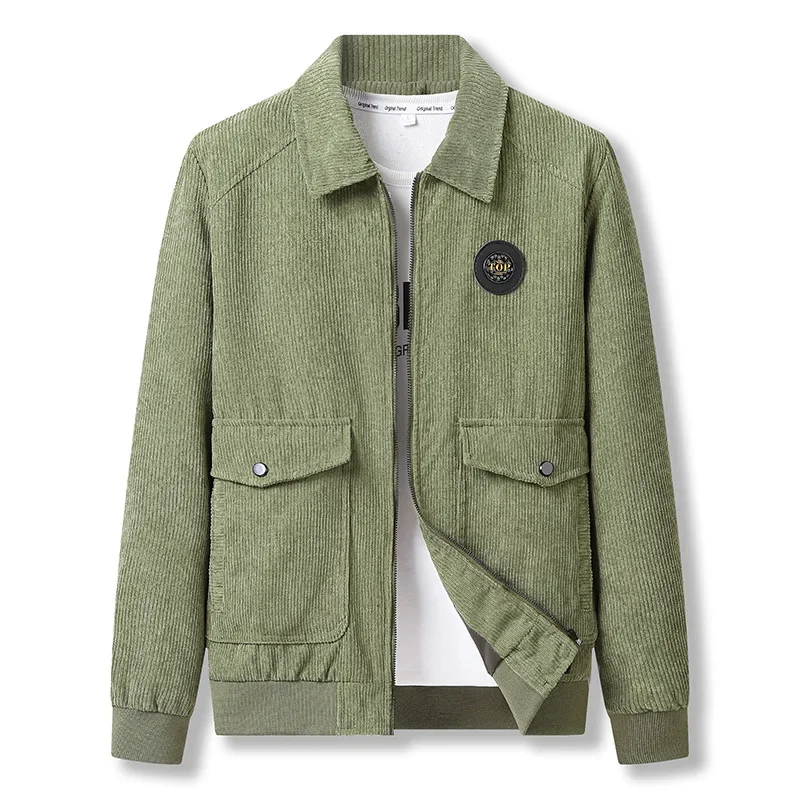 

Autumn And Winter Men's Coat Loose Version Warm Nostalgic Casual Dress Corduroy Jacket On Clothes Coat