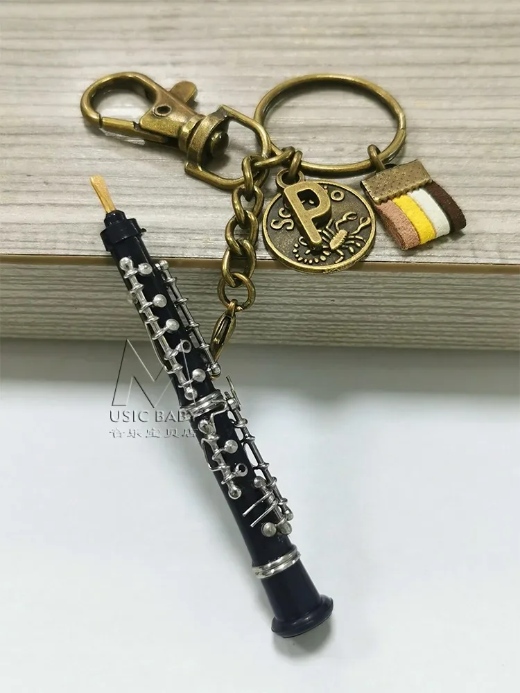 Mini saxophone model keychain small ornament pendant