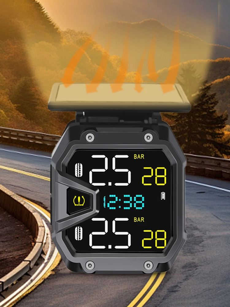 AliExpress Shunmaii Motorcycle Air Pressure Sensor Solar Power Motorcycle TPMS Waterproof Bike Pressure Monitor Heat Resist Tire Pressure Detector