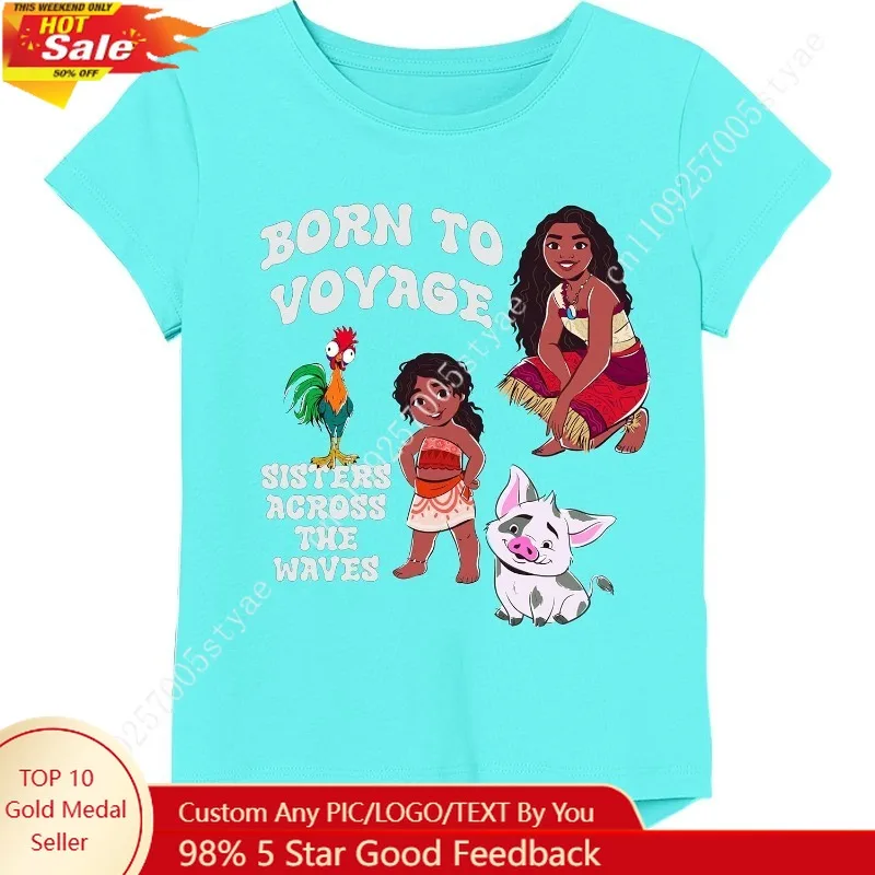 

Disney Girls Disney's Moana 2 Short Sleeve T-Shirt - Moana, Simea, Heihei - Girls Sizes 2-16
