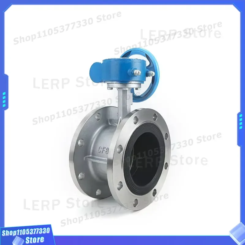 2 Inch Stainless Steel Flange Butterfly Valve D341 16P Gear Operated Manual Industrial Water Pipeline EPDM Soft Seal D341 16P