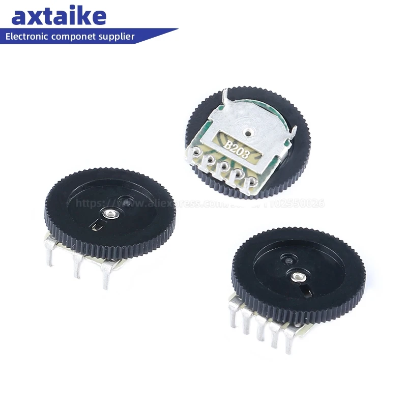 

10PCS 16*2mm 3/5 pin 1K 10K 20K 50K B102 B103 B203 B503 Single and double gear dial potentiometer Volume switch