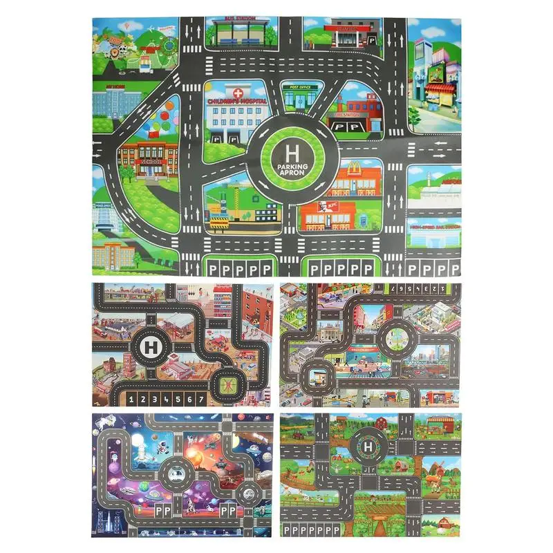 Traffic Road Map Mat Cartoon Game Carpet Toddler Climbing Playing Floor Mat Road Traffic Route Map Area Rug Baby Play Mats