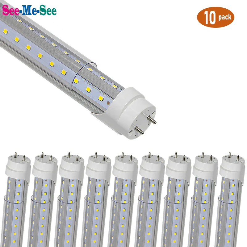 

10pcs/lot 4FT 1.2M 40W 3400lm T8 LED Bulb Tube Light Single Fixture Tube Light Ceiling Light T8 v shape double chip led tube