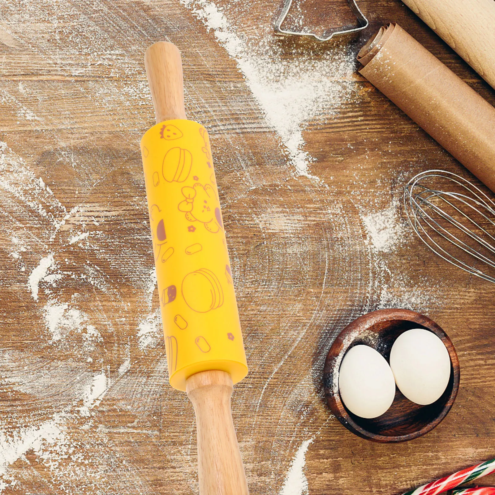 

1pc Kids Rolling Pin Wood Baking Tools for Dough Pizza Bread Cookie Easy Smooth Safe Non-Stick Kitchen for Children