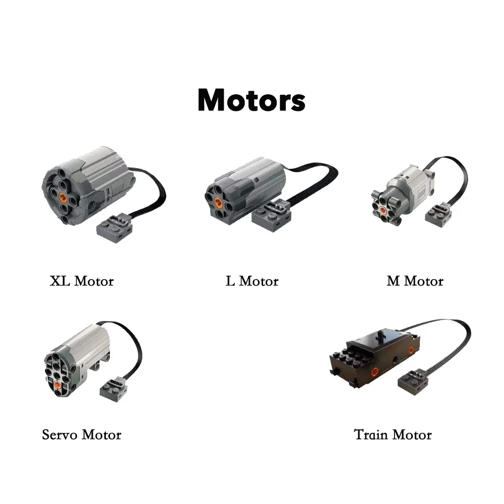 Accesorios técnicos MOC, piezas de función de potencia, bloques de construcción, juguetes, coches, tren, Motor, velocidad, receptor de Control remoto, caja de batería
