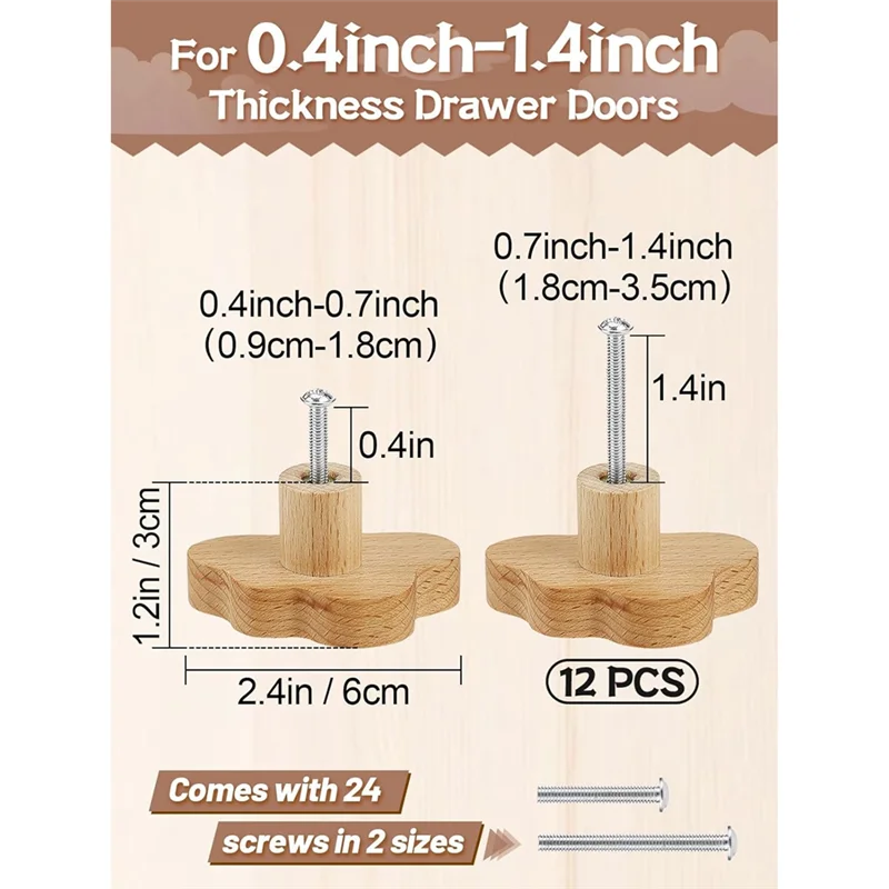 LICE-12 PCS 내구성 너도밤 나무 서랍 손잡이 구름 모양의 나무 드레서는 보헤미안 드레서 손잡이 캐비닛, 가구용 나무를 당깁니다.