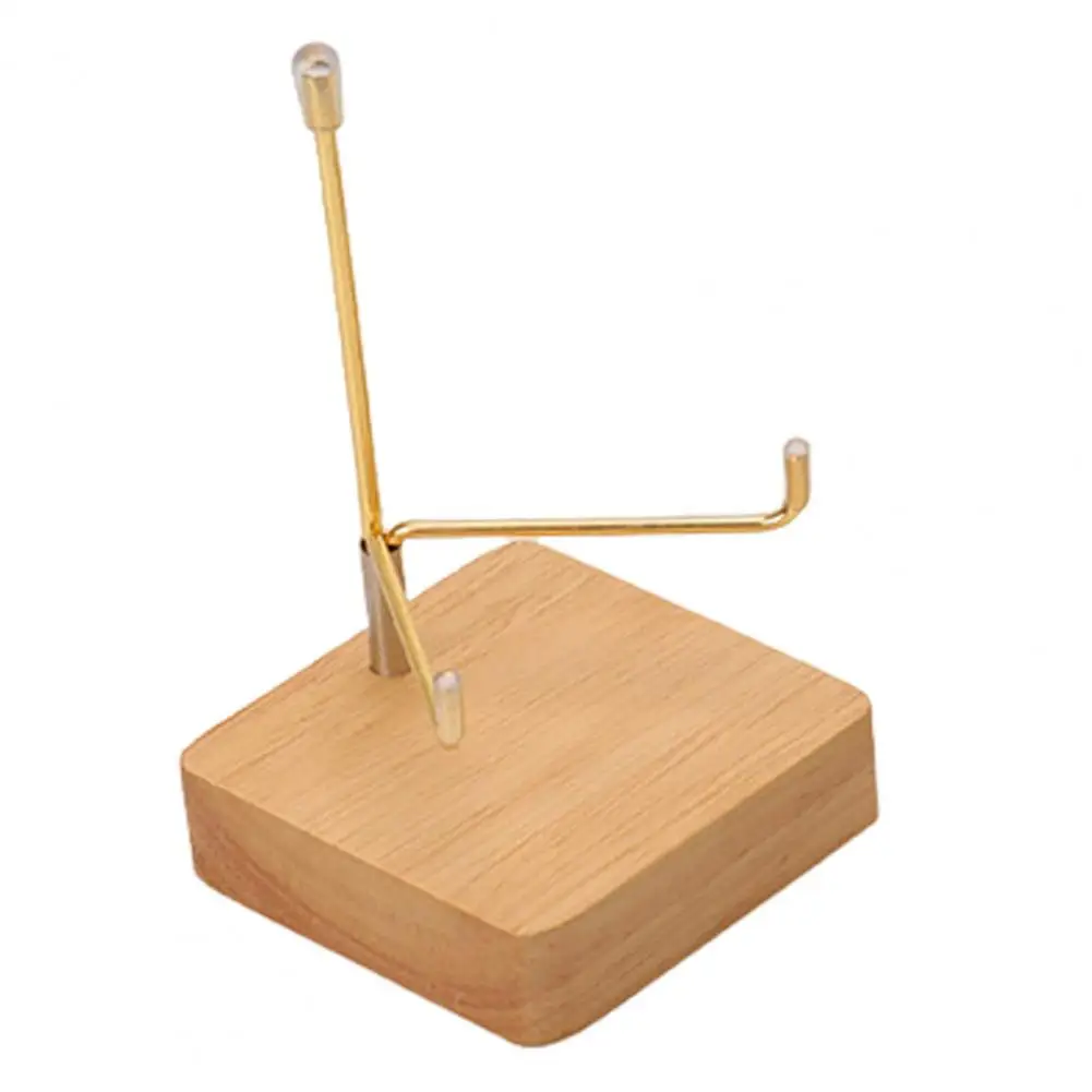 Deform-resistant Display Stand Adjustable Metal Arm Wooden Display Stand for Agate Plate Seashell Rock Easel Holder High