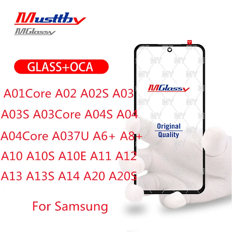 5pcs Musttby Front Screen Glass With OCA For Samsung Galaxy A01 Core A02 A02S A03 A03S A04S A04 A037U A10 A10S A10E A11 A12 A14